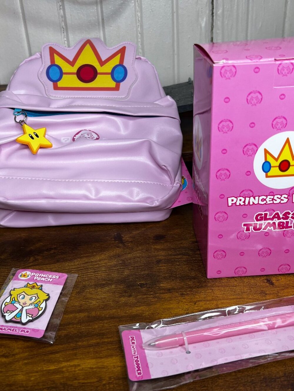 Culturefly Nintendo Princess Peach Lot Mini Backpack Journal Tumbler Socks Pin